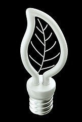 Image showing Live energy: leaf light bulb isolated