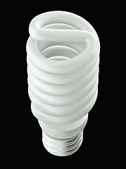 Image showing Top Side view of Energy efficient light bulb isolated 