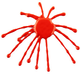 Image showing Splash of red ink or paint isolated on white