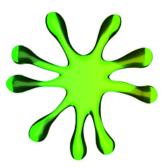 Image showing Green microbe or fluid splash isolated 