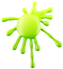 Image showing Splash of green ink or paint isolated on white