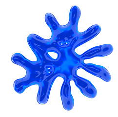 Image showing Splashes of blue liquid or gel isolated