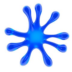 Image showing Blue microbe or fluid splash isolated 