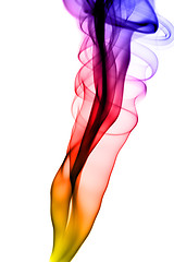 Image showing Abstract colorful smoke pattern on white