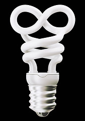 Image showing infinity symbol light bulb isolated on black