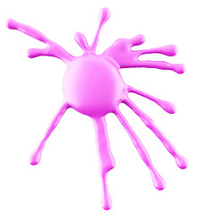 Image showing Splash of purple ink or paint isolated on white