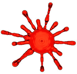 Image showing Splashes of red liquid or gel isolated