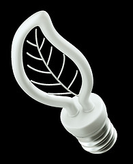 Image showing Concept: Leaf light bulb isolated