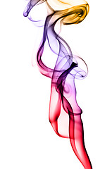 Image showing Abstract colorful fume shape on white