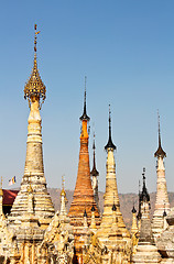 Image showing Pagoda in a temple in Inle lake,Burma