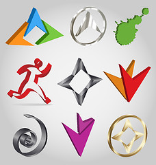 Image showing Collection of colorful vector 3D logos