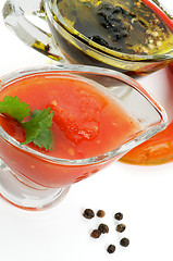 Image showing Salsa and Olive Oil