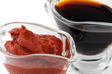 Image showing Ketchup and Soy Sauce