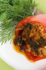 Image showing Stuffed Red Bell Pepper