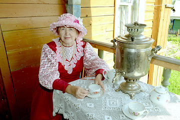 Image showing Russian tea drinking