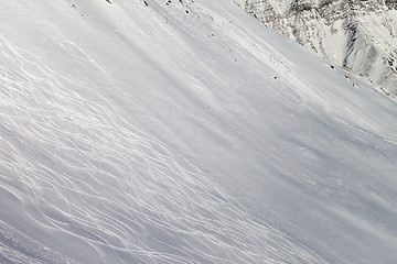 Image showing Tracks on freeriding slope