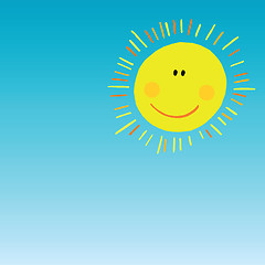 Image showing abstract smiling sun on blue sky