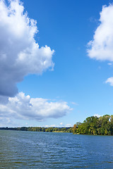 Image showing Clouds over the river