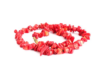 Image showing coral beads over white