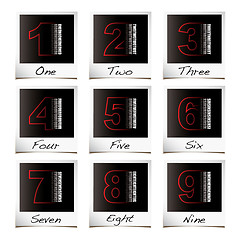Image showing Red photo numbers