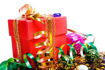 Image showing Christmas gift in red box