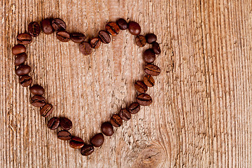 Image showing coffee beans in shape of a heart