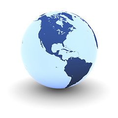 Image showing America on blue Earth