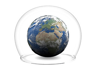 Image showing Earth inside glass bowl