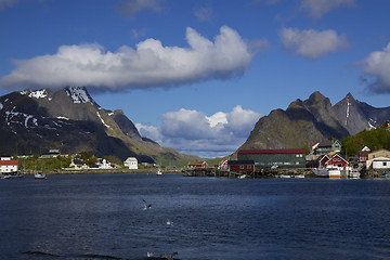 Image showing Fishing port on Lofoten