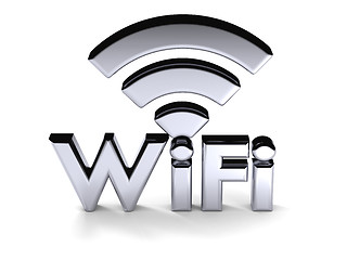 Image showing Silver WiFi symbol