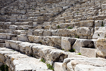 Image showing closeup of steps of ancient Greek amphitheatre