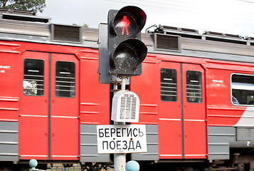 Image showing Watch out the train!