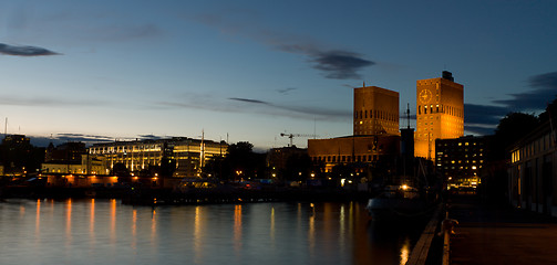 Image showing Olso City Hall in twilight