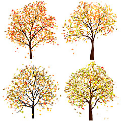 Image showing Set of four autumn tree