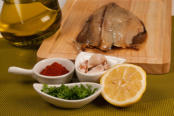 Image showing Marinating fish