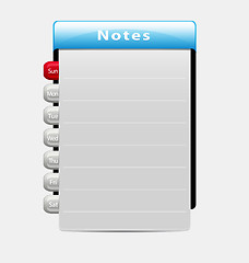 Image showing Vector week notes template