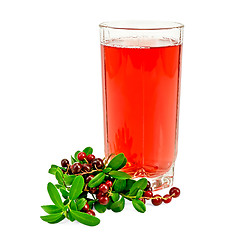 Image showing Juice cowberry with berries