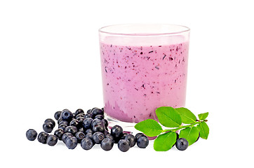 Image showing Milkshake with blueberries