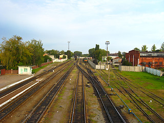 Image showing View on a railway junction