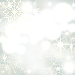 Image showing Christmas background with white snowflakes and fireworks, EPS10