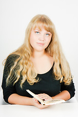 Image showing blonde girl with a book