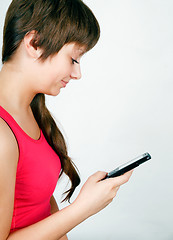 Image showing teen girl with a mobile phone