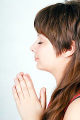 Image showing ger girl folded her hands in prayer