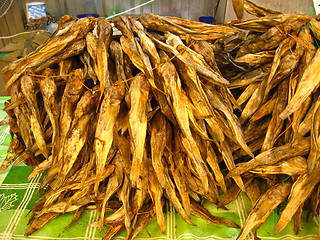 Image showing Sheaf dry marine bullhead in the market