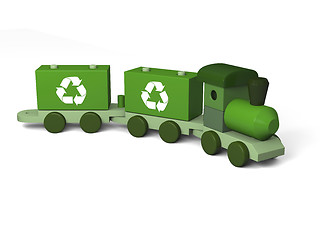 Image showing Green toy train