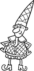 Image showing christmas elf for coloring book