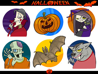 Image showing Halloween Cartoon Themes Set