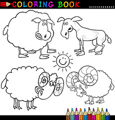 Image showing Farm Animals for Coloring Book or Page