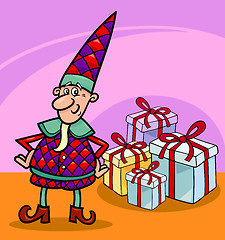 Image showing christmas elf or gnome cartoon