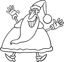 Image showing happy santa claus for coloring